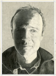 Portrait of Rasmus Nielsen. Pencil on paper by Phong Bui.