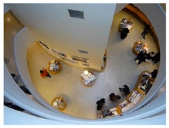 Still from Guggenheim Gift Shop Seen From Above by Bog Skeleton: http://vimeo.com/8139049