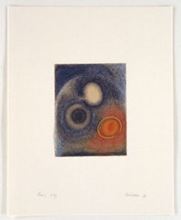 Dorothea Rockburne, “Piero’s Sky” (1991-92.) Lascaux Aquacryl and Caran d’Ache on handmade banana paper, mounted on ragboard,  24 3⁄4 x 19 1⁄2 inches