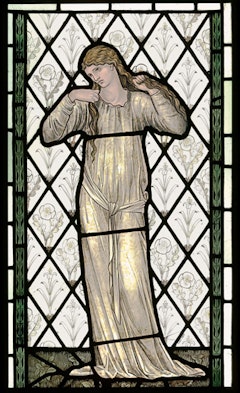 Edward Burne Jones (1833 - 1898). “Elaine” (1870). Manufactured by Morris & Co. Stained and painted glass, 86,3 x 51,4 cm. Victoria and Albert Museum, London, Bequeathed by J.R. Holliday. ©V&A Images/Victoria and Albert Museum, London.