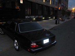 Valet parking the Jag at New York Loft Hostel Varet Street, Bushwick