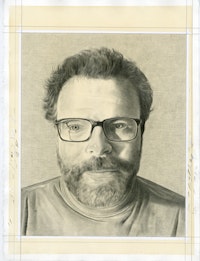 Portrait of  David Cohen. Pencil on paper by Phong Bui.