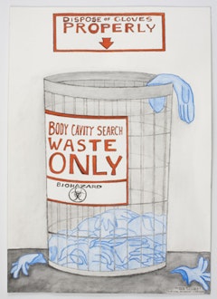 Michael Patterson-Carver. The Price of Living in a ‘Free’ Country?, 2010. Ink, pencil and watercolor on paper. 20 x 14 1/4 inches.