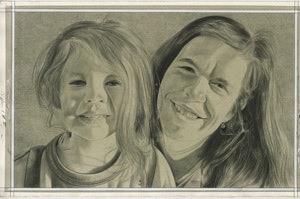  Portrait of the author and her son. Pencil on paper by Phong Bui.