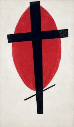 “Mystic Suprematism,” 1920–27. Oil on canvas. 393/8 × 235/8˝. Collection of the Heirs of Kazimir Malevich. Courtesy Gagosian Gallery.