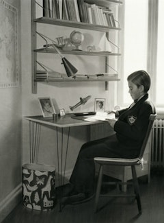 Gunnel Wåhlstrand, “The Desk,” 2004. Ink wash on paper, 74 x 54 in. Collection of the Maria Bonnier Dahlin Foundation. Courtesy of the artist and Gallery Andrén-Schiptjenko, Stockholm. Photo: Jochen Littkemann.