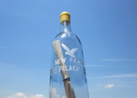 George Boorujy, “New York Pelagic,” (2011) Glass bottle, one original drawing, one explanation/questionair. 