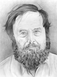 Portrait of Harald Szeemann. Pencil and Paper by Phong Bui.