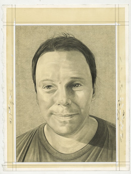 Portrait of the author. Pencil on paper by Phong Bui.