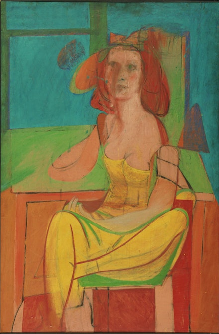 Willem de Kooning, “Seated Woman,” c. 1940. Oil and charcoal on masonite. 54 x 36”. Philadelphia Museum of Art. The Albert M. Greenfield and Elizabeth M. Greenfield Collection. © 2011 The Willem de Kooning Foundation / Artists Rights Society (ARS), New York.