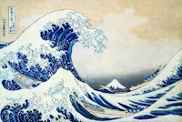 “The Great Wave off Kanagawa.” c. 1831. Wood cut, paper, ink. Copyright Sumida City.