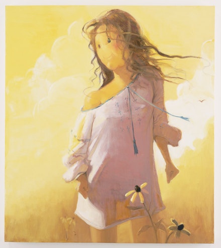 Lisa Yuskavage, “Smiley,” 1999. Oil on linen, 34 x 30”. © Lisa Yuskavage; courtesy the artist and David Zwirner, New York.