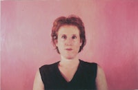 <i>Self-portrait with Pink Ground</i>, 2000, Jenny Dubnau, oil on canvas, 42 x 64