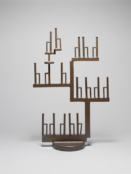David Smith, “17 h’s,” 1950. Painted steel. 44 1/2 x 29 x 12 1/2”. The Estate of David Smith. © The Estate of David Smith/Licensed by VAGA, New York. Photo courtesy of the Estate of David Smith, photo by David Heald.