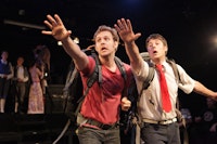 Jon Erdman and Matt Luceno in <i>URANUS (a play about waste)</i>. Photo by Sue Kessler.