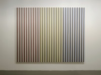 Gabriele Evertz, “Six Grays + RYB,” (2006). Acrylic/canvas. 72 x 96”. Courtesy of Minus Space.