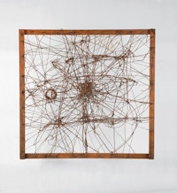 Richard Pousette-Dart, “Untitled (The Web),” 1950. Wire and found objects. 50 x 50 x 18”. Courtesy of Luhring Augustine.