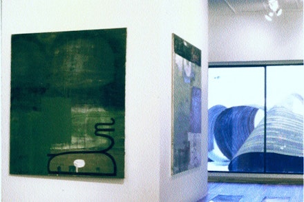 Lael Marshall, House Plant exhibition, Black and White Gallery, Brooklyn, New York, 2002. Background: DeWitt Godfrey.