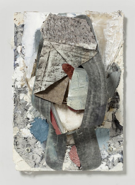 Joseph Montgomery, “Image One Hundred Twenty-Eight,” 2009–2011. Canvas, clay, epoxy, fiberglass, marble, oil, paper, sponge, and wax on grout and plastic. 11 1/2 x 8 x 3 3/4”. Photo credit: Cathy Carver. Courtesy of the artist and Laurel Gitlen, New York.