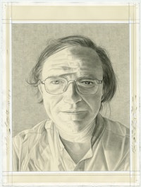 Portrait of Robert Storr. Pencil on paper by Phong Bui.