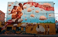 “Informed, Empowered,” a Groundswell mural at 3rd and 23rd in Sunset Park. Photo by Nick Childers.