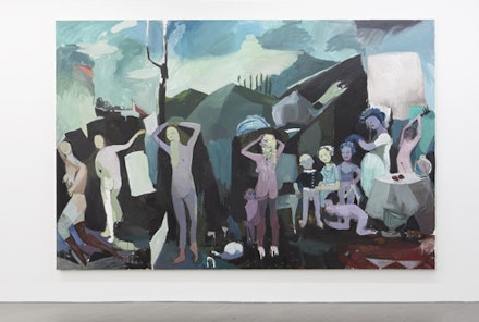 Helen Verhoeven, “Blue Thing (Naked Lunch),” 2010. Acrylic on canvas. 94.5 x 118”. Courtesy the artist and Wallspace, New York.