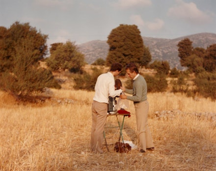 Robert Beavers and Gregory Markopoulos at the Temenos site.  Photo: Temenos Archive.