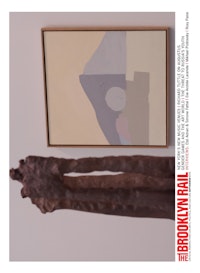 Installation view of Simone Fattal, â€œUntitled,â€� 2006. Terracotta, 11 3/4 Ã— 6 5/8 Ã— 21 1/2&#733; and Etel Adnan, â€œUntitled,â€� 1985. Oil on canvas, 30 Ã— 29&#733;. Photo by Owen Keogh.<br />
<br />
