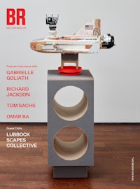 Tom Sachs, <em>Photon Drive</em>, 2022. ConEd Barrier, Epoxy Resin, Steel Hardware, 15 x 32 x 25 inches. Photo: Kent Pell.
